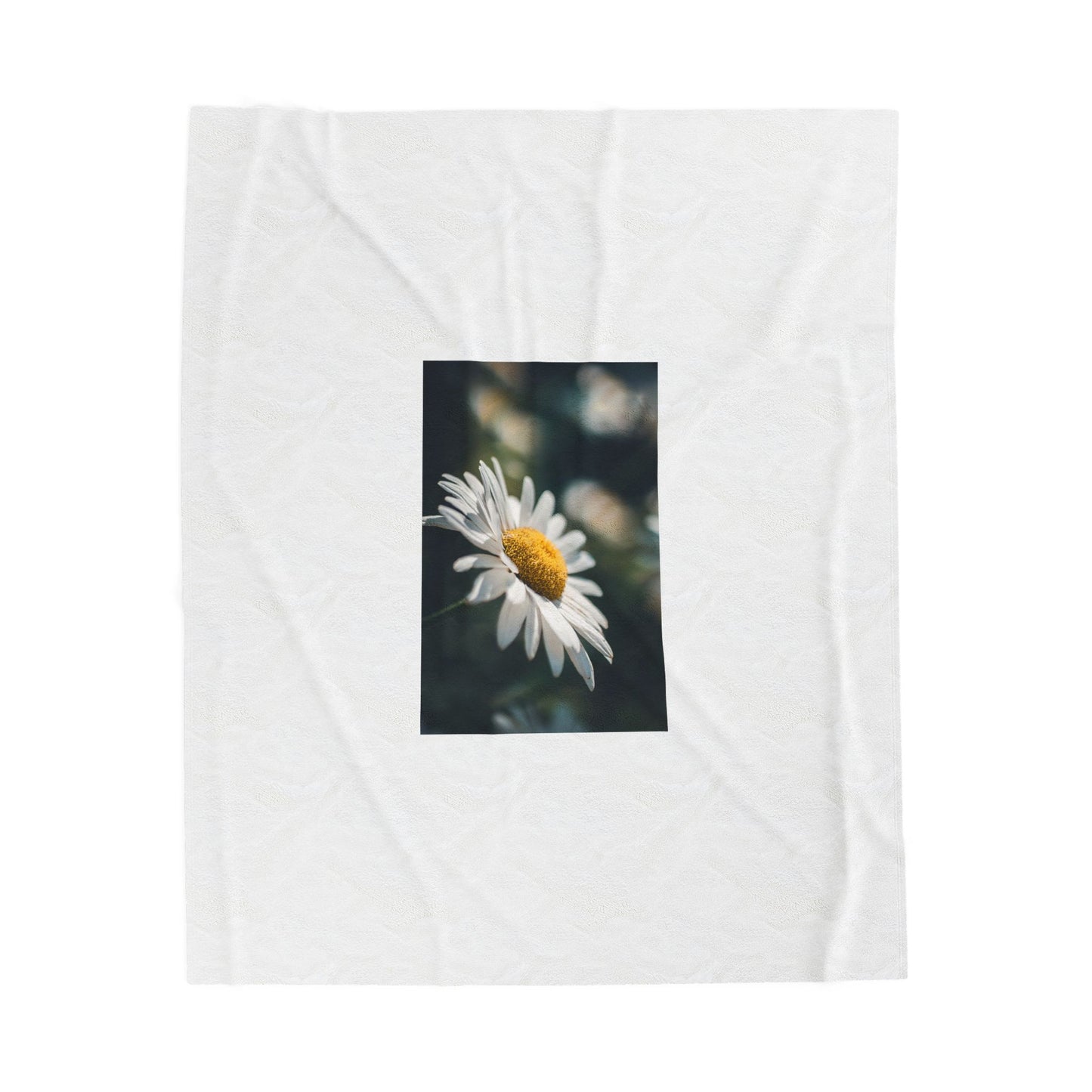 Daisy Photo Velveteen Plush Blanket — Replace the Image with Someone You Love!