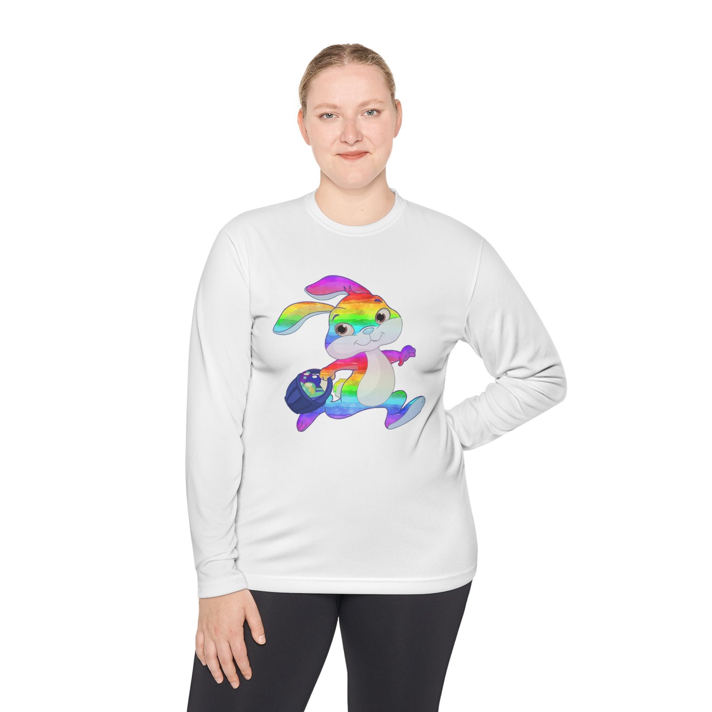 Rainbow Easter Bunny Long Sleeve Tee — Replace the Design with Your Favorite Photo!