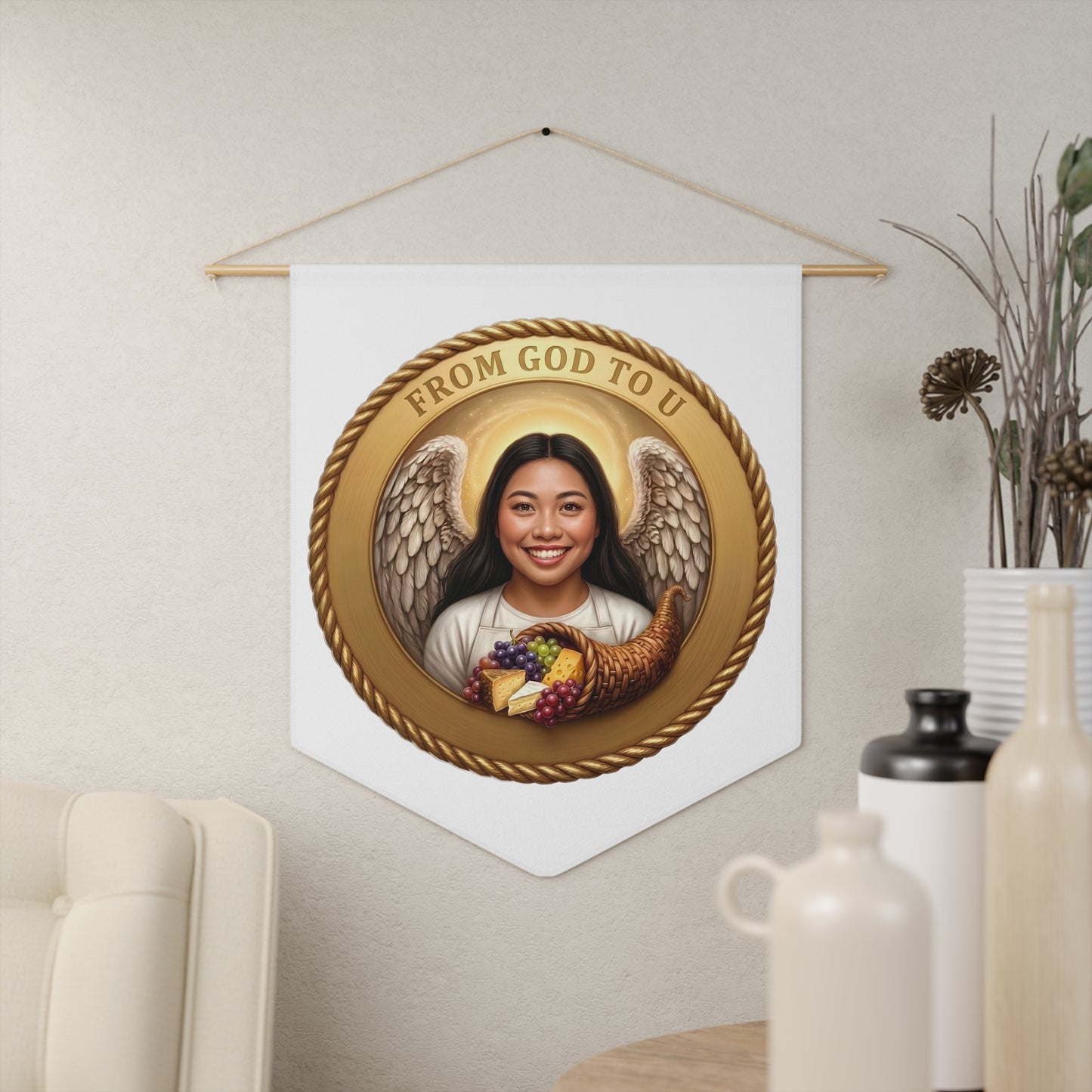 Religious Pennant — Replace the Artwork with Your Favorite Faith-Inspired Image!