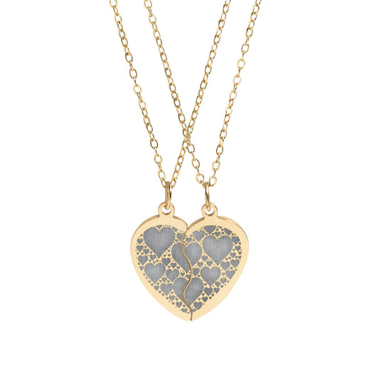 Engraved Broken Heart Necklace Set — Personalize Both Pendants for Someone Special!
