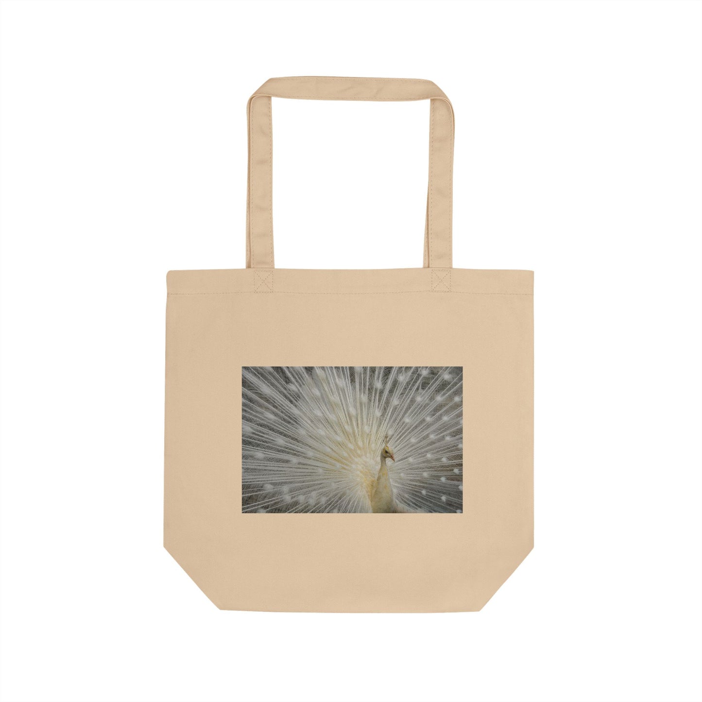 White Peacock Photo Eco Tote Bag — Replace the image with Someone You Love!